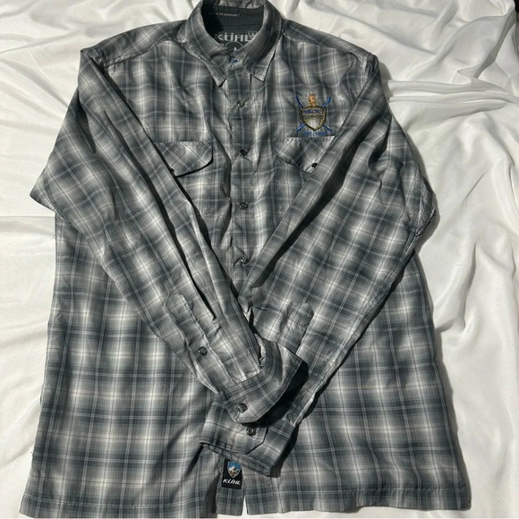 Kühl Mountain Grown Snap Up Long Sleeve Vented Grey Plaid Size Medium - Picture 1 of 13